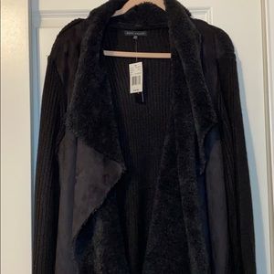 NWT unique black light weight coat / heavy sweater